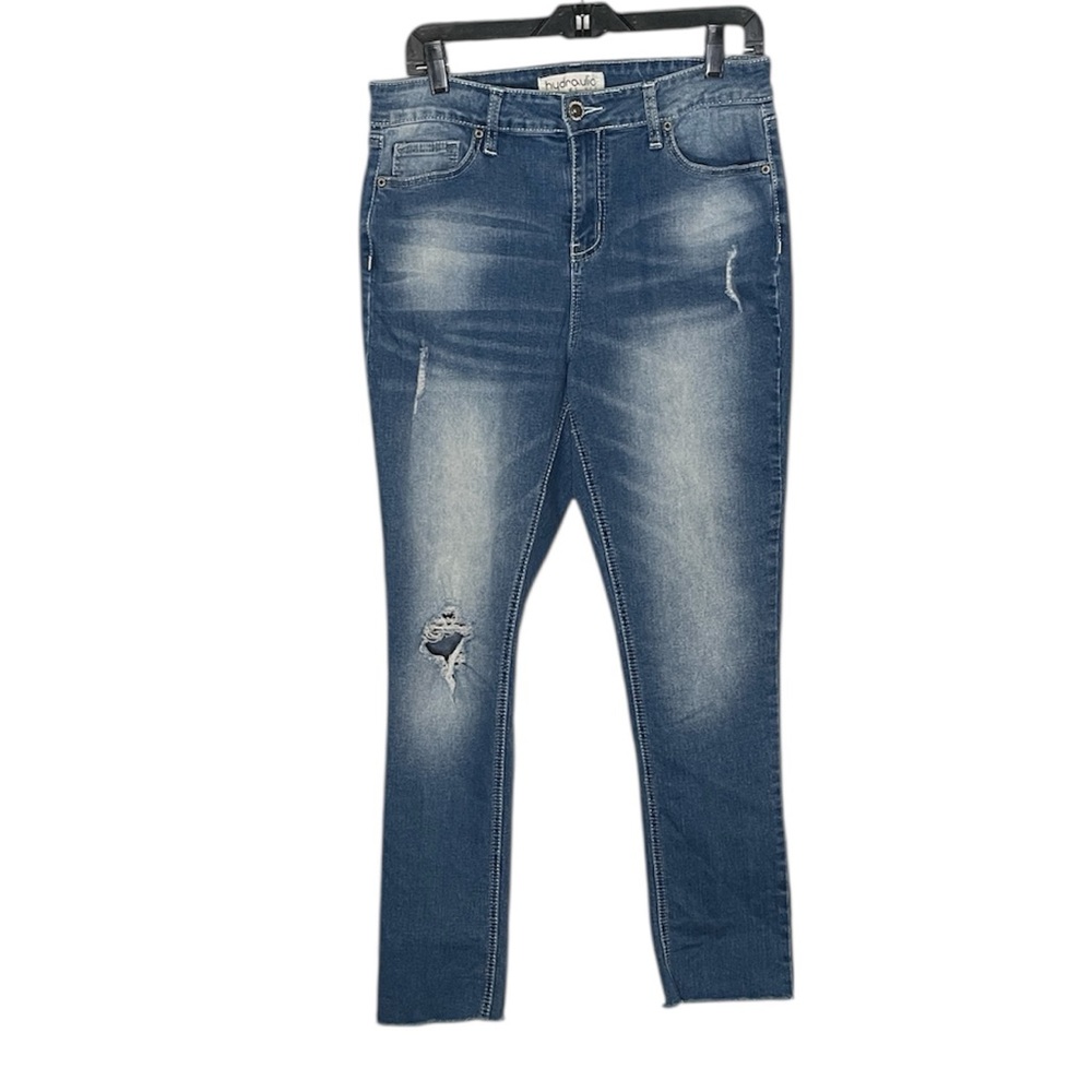 HYDRAULIC WOMENS DISTRESSED DENIM
BLUE JEANS SIZE 14W